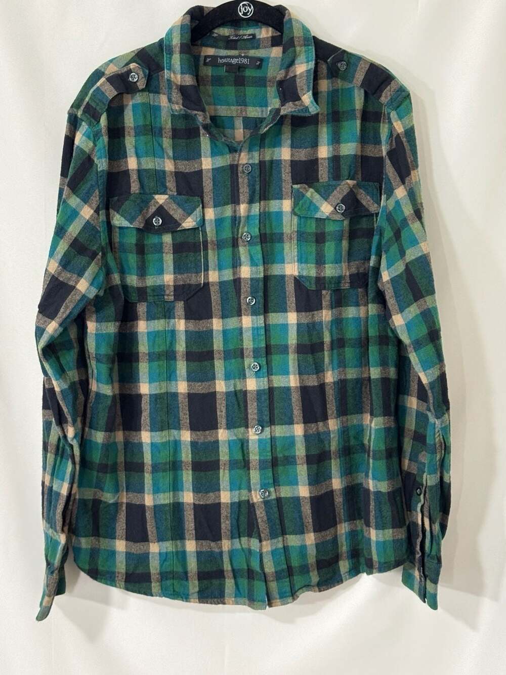 Heritage 1981 Flannel Shirt Size Xl Green Plaid
